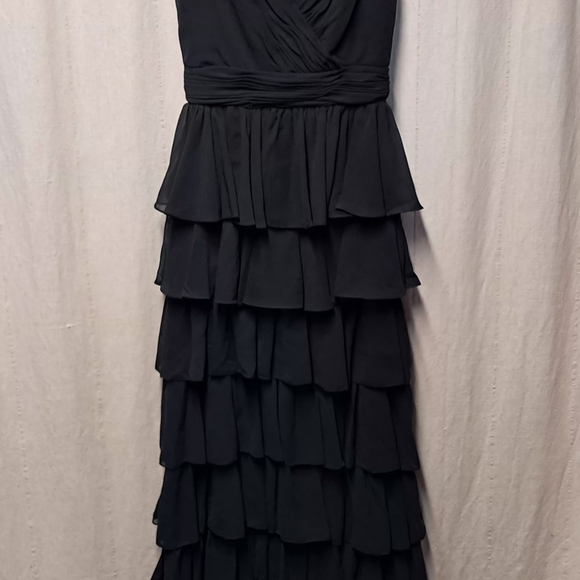 Ieena for Mac Duggal Black Ruffle Evening Dress Size 2 NWT - Picture 6 of 6